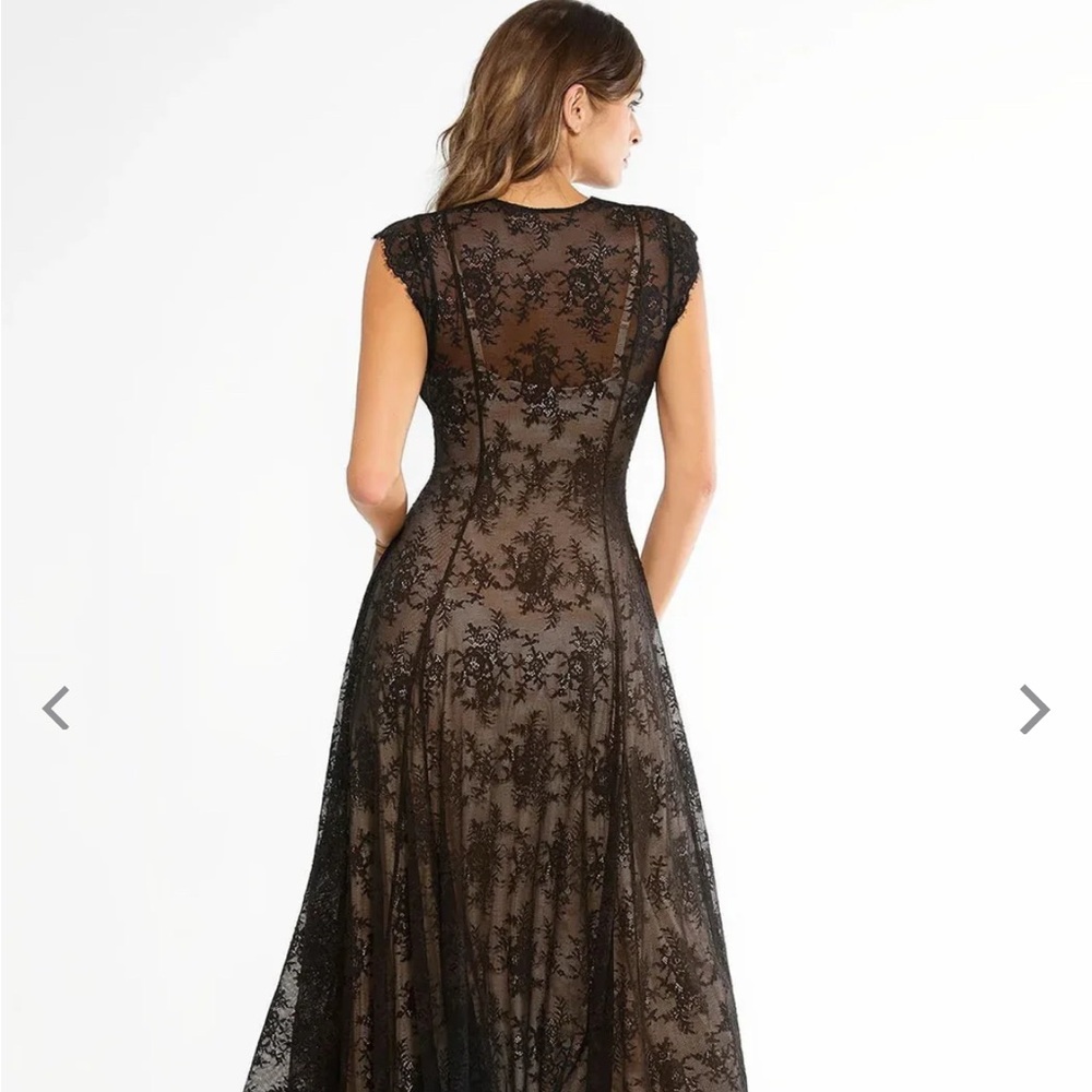 Popilush shapewear boho floral lace front slit maxi dress - Picture 4 of 13